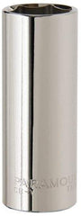 Paramount - 11/16", 3/8" Drive, Deep Hand Socket - 6 Points, 2-1/2" OAL, Steel, Chrome Finish - Best Tool & Supply