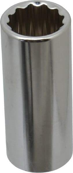 Paramount - 3/8" Drive, Deep Hand Socket - 12 Points, 2-1/2" OAL, Steel, Chrome Finish - Best Tool & Supply