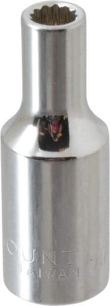 Paramount - 3/8" Drive, Deep Hand Socket - 12 Points, 1-15/16" OAL, Steel, Chrome Finish - Best Tool & Supply