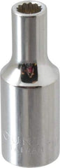 Paramount - 3/8" Drive, Deep Hand Socket - 12 Points, 1-15/16" OAL, Steel, Chrome Finish - Best Tool & Supply