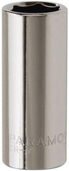 Paramount - 3/8" Drive, Deep Hand Socket - 6 Points, 1-15/16" OAL, Steel, Chrome Finish - Best Tool & Supply