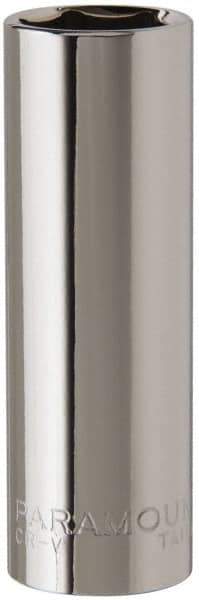 Paramount - 3/8" Drive, Deep Hand Socket - 6 Points, 2-1/2" OAL, Steel, Chrome Finish - Best Tool & Supply