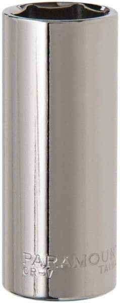 Paramount - 3/8" Drive, Deep Hand Socket - 6 Points, 2-1/2" OAL, Steel, Chrome Finish - Best Tool & Supply