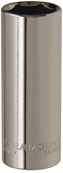 Paramount - 3/8" Drive, Deep Hand Socket - 6 Points, 2-1/2" OAL, Steel, Chrome Finish - Best Tool & Supply