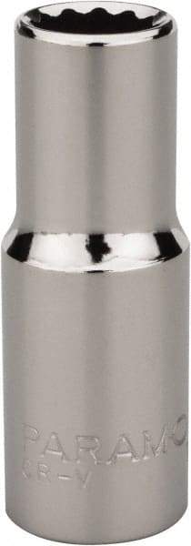 Paramount - 3/8", 3/8" Drive, Deep Hand Socket - 12 Points, 1-15/16" OAL, Steel, Chrome Finish - Best Tool & Supply