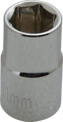 Paramount - 3/8" Drive, Standard Hand Socket - 6 Points, 1-3/16" OAL, Steel, Chrome Finish - Best Tool & Supply