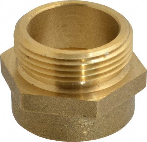 EVER-TITE Coupling Products - 1-1/2 FNPS x 1-1/2 MNST Hydrant Hex Nipple - Brass - Best Tool & Supply