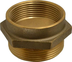 EVER-TITE Coupling Products - 2-1/2 FNPT x 2-1/2 MNST Hydrant Hex Nipple - Brass - Best Tool & Supply