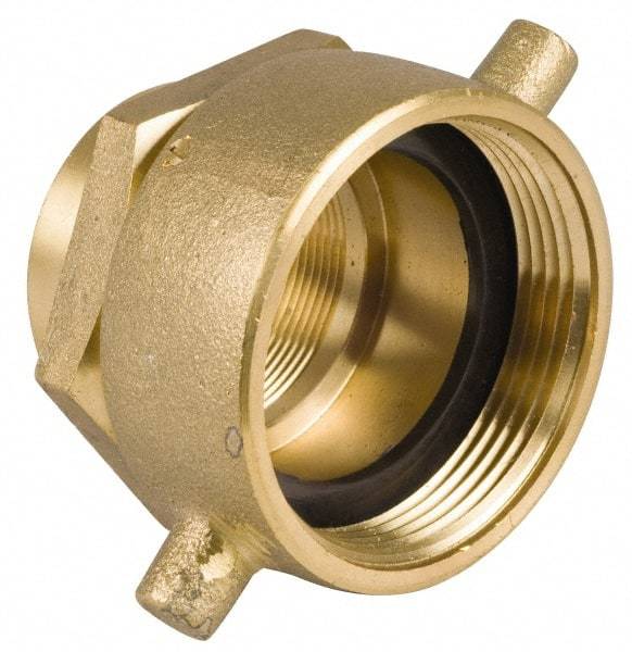 EVER-TITE Coupling Products - 2-1/2 FNST x 2 FNPT Hydrant Swivel Adapter - Brass - Best Tool & Supply