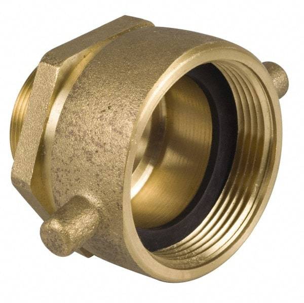 EVER-TITE Coupling Products - 2-1/2 FNST x 2-1/2 MNPT Hydrant Swivel Adapter - Brass - Best Tool & Supply