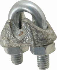 Value Collection - 1/16" Wire Rope U-Bolt Clip - 1030 Malleable Iron, Zinc Plated - Best Tool & Supply