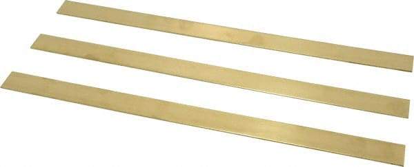 Made in USA - 0.064 Inch Thick x 3/4 Inch Wide x 12 Inch Long, Brass Strip - Alloy 260 - Best Tool & Supply