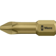 Wera - #3, Phillips Screwdriver Bit - 1/4" Drive, 1" OAL - Best Tool & Supply