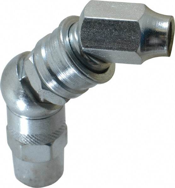 PRO-LUBE - 7,000 Operating psi, 3-1/2" Long, 1/8 Thread, Zinc Plated Grease Gun Coupler - NPT Thread - Best Tool & Supply