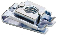 Made in USA - 5/16-18 Screw, 0.096 to 0.141" Thick, Spring Steel U Nut Retainer - 1/2" Center Edge, Zinc-Plated Finish - Best Tool & Supply