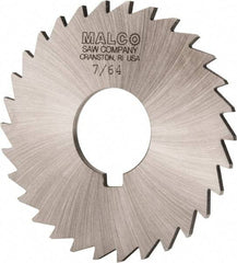 Made in USA - 3" Diam x 7/64" Blade Thickness x 1" Arbor Hole Diam, 30 Tooth Slitting and Slotting Saw - Arbor Connection, Right Hand, Uncoated, High Speed Steel, Concave Ground, Contains Keyway - Best Tool & Supply