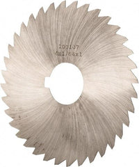 Made in USA - 4" Diam x 1/64" Blade Thickness x 1" Arbor Hole Diam, 36 Tooth Slitting and Slotting Saw - Arbor Connection, Right Hand, Uncoated, High Speed Steel, Concave Ground, Contains Keyway - Best Tool & Supply