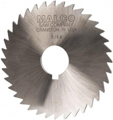 Made in USA - 4" Diam x 5/64" Blade Thickness x 1" Arbor Hole Diam, 36 Tooth Slitting and Slotting Saw - Arbor Connection, Right Hand, Uncoated, High Speed Steel, Concave Ground, Contains Keyway - Best Tool & Supply