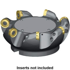 Kennametal - 200mm Cut Diam, 10mm Max Depth, 60mm Arbor Hole, 9 Inserts, RCGT 2006... Insert Style, Indexable Copy Face Mill - 12,500 Max RPM, 63mm High, Series KSRM - Best Tool & Supply