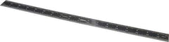 SPI - 18" Long, 1/64, 1/32" and 0.5, 1mm Graduation, Rigid Steel Rule - English/Metric Graduation Style, 1-1/8" Wide, Black, Black Chrome Finish - Best Tool & Supply