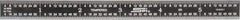 SPI - 6" Long, 1/100, 1/64, 1/32, 1/10" Graduation, Flexible Steel Rule - 5R Graduation Style, 1/2" Wide, Black, Black Chrome Finish - Best Tool & Supply