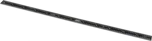 SPI - 12" Long, 1/64, 1/50, 1/32, 1/10" Graduation, Flexible Steel Rule - 3R Graduation Style, 1/2" Wide, Black, Black Chrome Finish - Best Tool & Supply