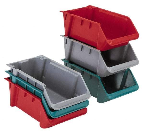 LEWISBins+ - 500 Lb. Load Capacity, 24-1/8" Deep, Red Polyethylene Hopper Stacking Bin - 8" High x 16-1/4" Wide x 24-1/8" Long - Best Tool & Supply