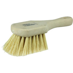 8″ Utility Scrub Brush, White Tampico Fill, Short Handle, Foam Block - Best Tool & Supply
