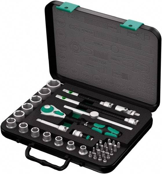 Wera - 38 Piece 3/8" Drive Socket & Bit Set - Comes in Molded Steel Case with High Density Foam Insert - Best Tool & Supply