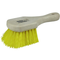 8″ Utility Scrub Brush, Yellow Polypropylene Fill, Short Handle, Foam Block - Best Tool & Supply