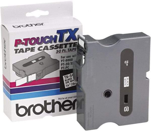 Brother - 3/4" Wide x 600" Long, White Tape Cassette - For Label Maker - Best Tool & Supply