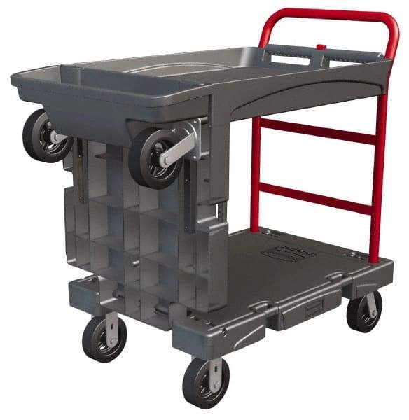 Rubbermaid - 750 Lb Capacity Structural Foam/Steel Platform Truck - Structural Foam Deck, 24-1/4" OAW, 65-7/8" Platform Length, Rubber Casters - Best Tool & Supply