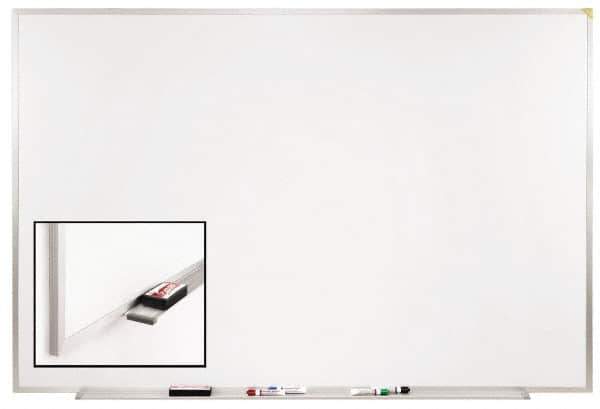 Ghent - 48-1/2" High x 72-1/2" Wide Porcelain on Steel Magnetic Marker Board - Aluminum Frame, 2.63" Deep - Best Tool & Supply