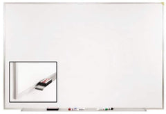 Ghent - 48-1/2" High x 72-1/2" Wide Porcelain on Steel Magnetic Marker Board - Aluminum Frame, 2.63" Deep - Best Tool & Supply