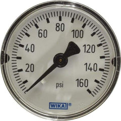 Wika - 2" Dial, 1/4 Thread, 0-160 Scale Range, Pressure Gauge - Center Back Connection Mount, Accurate to 3-2-3% of Scale - Best Tool & Supply