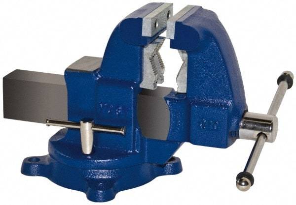 Yost Vises - 3-1/2" Jaw Width x 4" Jaw Opening Capacity, 4-1/2" Throat Depth, Bench & Pipe Combination Vise - 1/8 to 2-1/2" Pipe Capacity, Swivel Base, Bolt Down Attachment, Ductile Iron - Best Tool & Supply