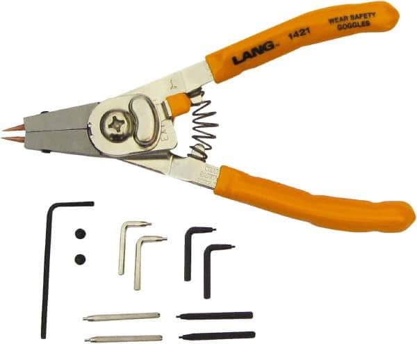 Lang - Standard Jaw, Snap Ring Plier - 1" OAL, Internal & External Snap Ring - Best Tool & Supply