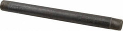 Made in USA - Schedule 80, 1/2" Diam x 9" Long Black Pipe Nipple - Threaded - Best Tool & Supply