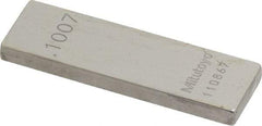 Mitutoyo - 0.1007" Rectangular Steel Gage Block - Accuracy Grade 0, Includes Certificate of Inspection - Best Tool & Supply