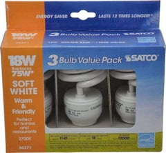 Value Collection - 18 Watt Fluorescent Residential/Office Medium Screw Lamp - 2,700°K Color Temp, 1,200 Lumens, T2, 12,000 hr Avg Life - Best Tool & Supply