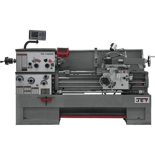 Jet - 14" Swing, 40" Between Centers, 230 Volt, Triple Phase Engine Lathe - 7MT Taper, 7-1/2 hp, 25 to 1,800 RPM, 3-1/8" Bore Diam, 40" Deep x 47" High x 97-1/2" Long - Best Tool & Supply