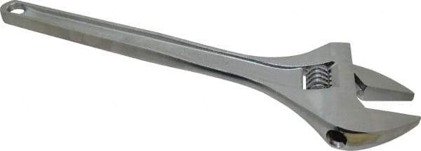 Paramount - 2-1/16" Jaw Capacity, 18" Standard Adjustable Wrench - Chrome Vanadium Steel, Chrome Finish - Best Tool & Supply