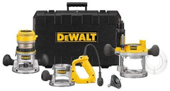 DeWALT - 2.25 hp, 8,000 to 24,000 RPM, Three Base Router Kit - 12 Amps, 1/4 and 1/2 Inch Collet - Best Tool & Supply