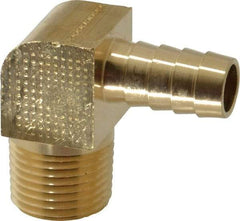 Parker - 1/2 NPT Thread Hose Barb x Male NPT 90° Elbow - 1/2" ID Hose, Lead Free Brass - Best Tool & Supply