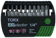 10 Piece - Torx® T7; T8; T9; T10; T15; T20; T25; T27; T30; T40 - Quick Release Holder - Insert Bit Set in XSelector Storage Box - Best Tool & Supply