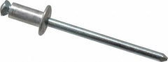 RivetKing - Dome Head Aluminum Peel Blind Rivet - Steel Mandrel, 0.188" to 0.197" Grip, 3/8" Head Diam, 0.196" Max Hole Diam, 0.394 to 0.433" Length Under Head, 3/16" Body Diam - Best Tool & Supply