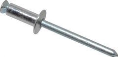 RivetKing - Dome Head Aluminum Peel Blind Rivet - Steel Mandrel, 0.188" to 0.354" Grip, 3/8" Head Diam, 0.196" Max Hole Diam, 0.551 to 0.590" Length Under Head, 3/16" Body Diam - Best Tool & Supply