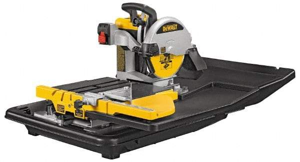 DeWALT - 10" Blade Diam, Tile Saw - 4,200 RPM, 34" Table Depth x 26" Table Width, 120 Volts, 15 Amps - Best Tool & Supply