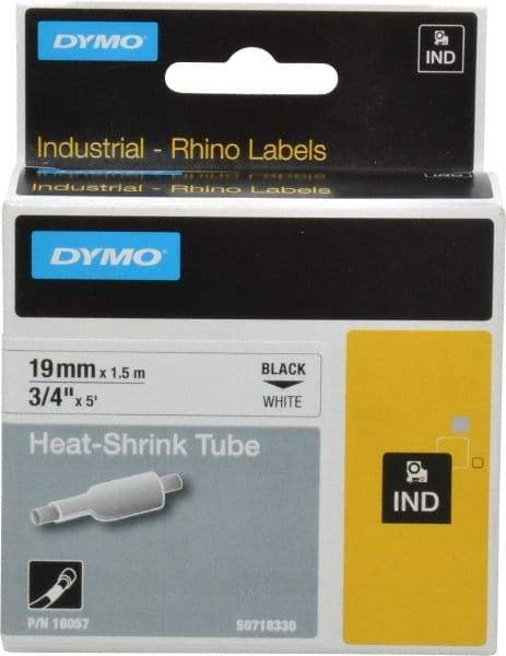 Dymo - 60" Long, White Heat Shrinkable Polyolefin Heat Shrink Tubing - For RhinoPRO 3000 - Best Tool & Supply