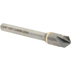 3/8″ Head Diam, 1/4″ Shank Diam, 4 Flute 100° Solid Carbide Countersink 2-1/4″ OAL, Straight Shank